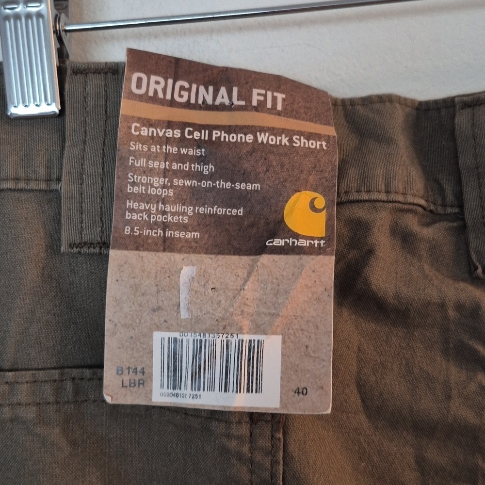 NWT Carhartt Canvas Cellphone Shorts Carpenter Utility Workwear Size 40 - Picture 4 of 9